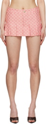 MISBHV SSENSE Exclusive Pink Jacquard Monogram School Miniskirt