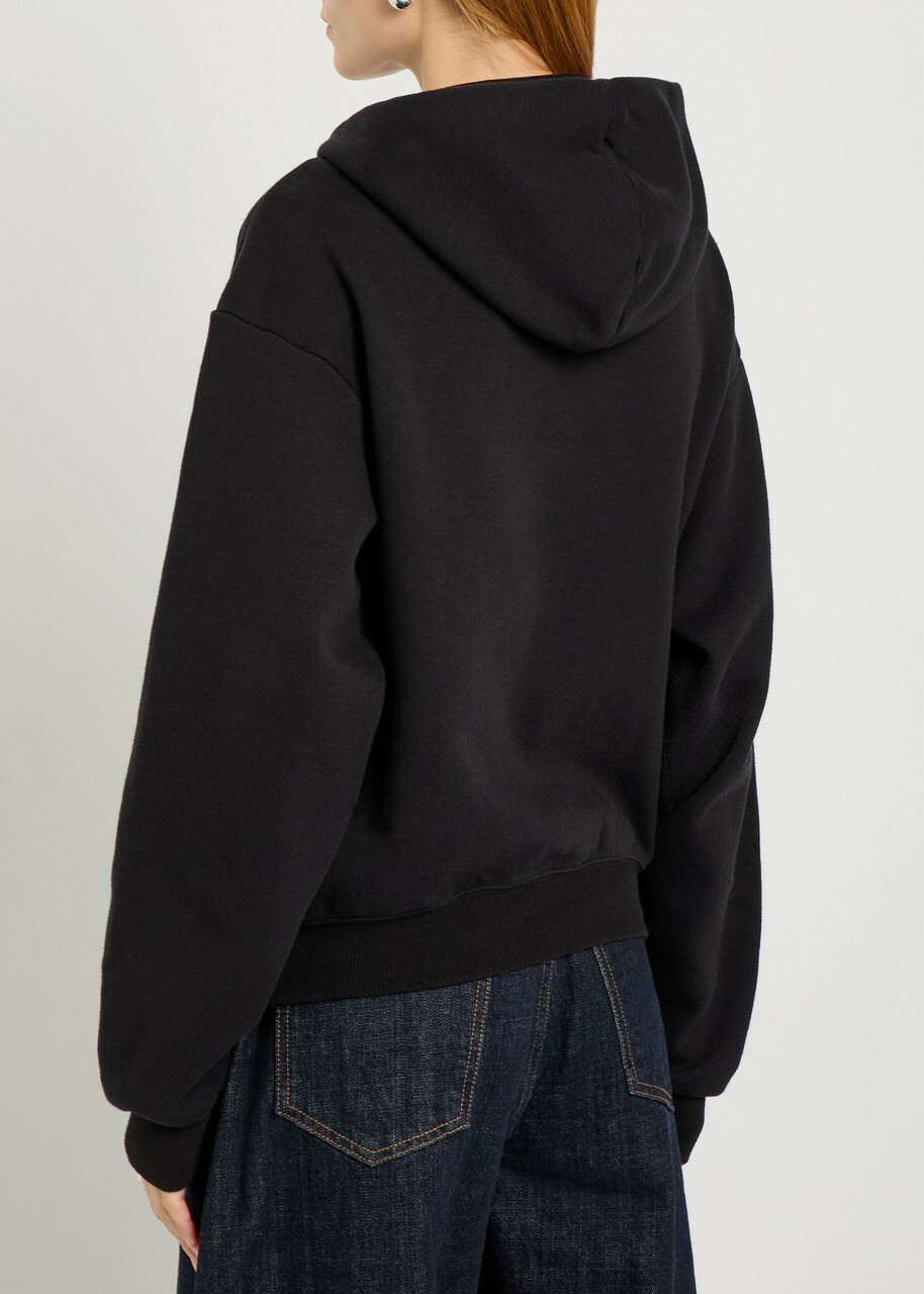 Skims Cotton-blend Hooded Sweatshirt Black