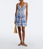 Camilla Printed cotton and silk minidress