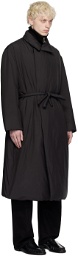 AMOMENTO Black Belted Down Coat