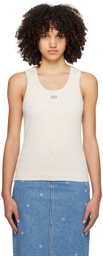 Kijun Beige Square Neck Tank Top
