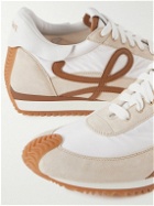 LOEWE - Paula's Ibiza Flow Runner Leather-Trimmed Suede and Shell Sneakers - Neutrals