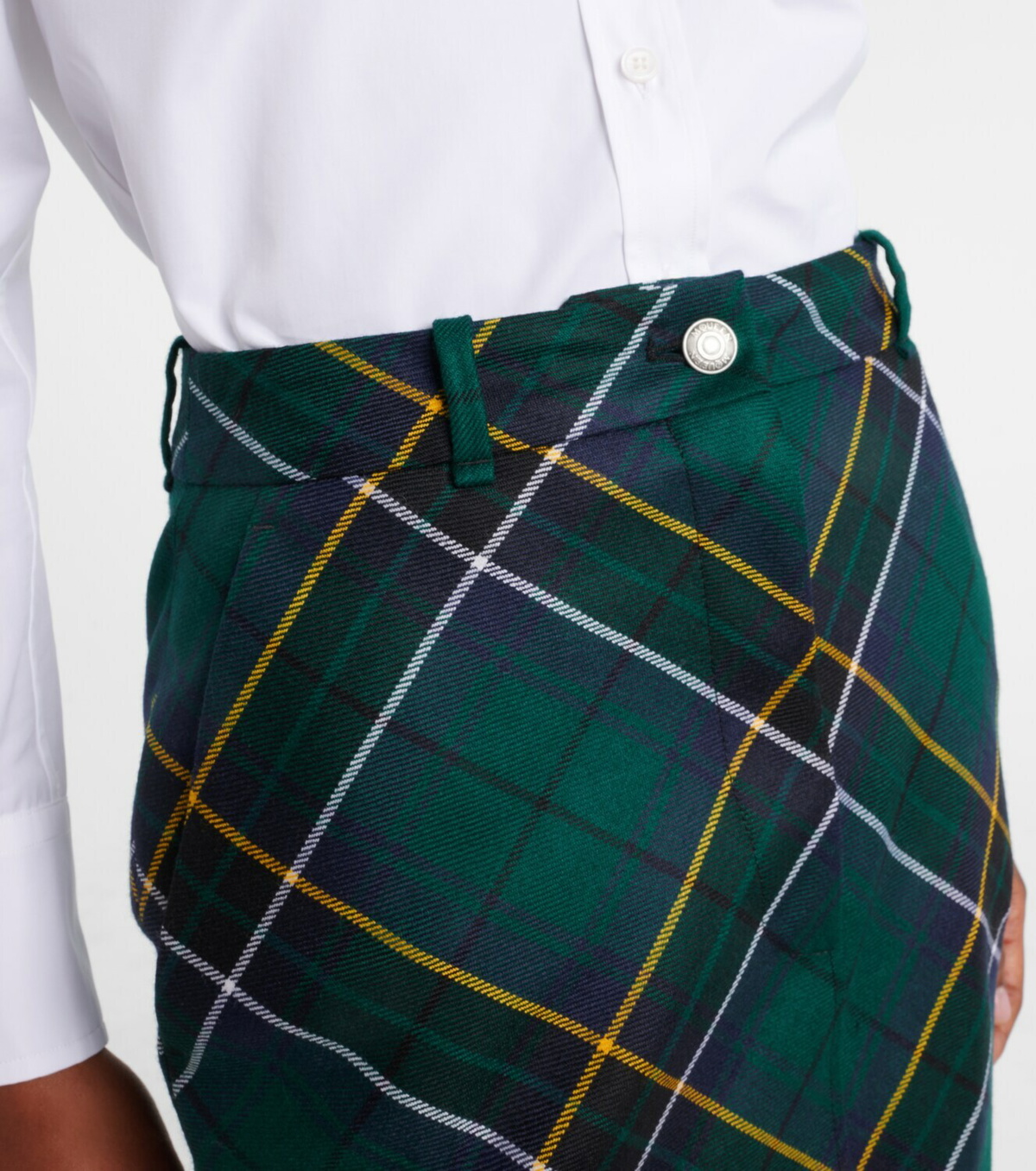 McQueen Tartan wool midi skirt