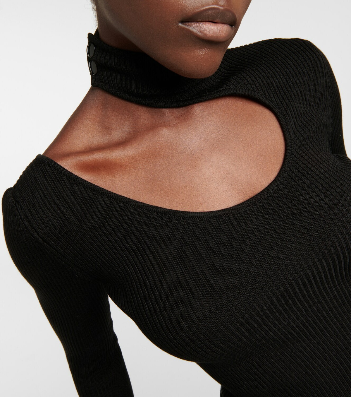 Petar Petrov Fiz cutout ribbed-knit silk top