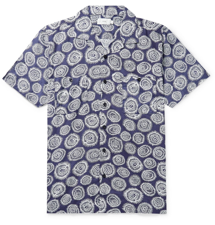 Photo: Onia - Camp-Collar Printed Cotton Shirt - Blue