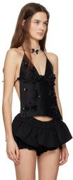 SHUSHU/TONG Black Embellished Corset Top
