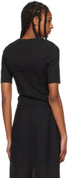 AMOMENTO Black Layered T-Shirt & Cardigan Set