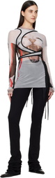 Ottolinger Multicolor Mesh Deconstructed Longsleeve T-shirt
