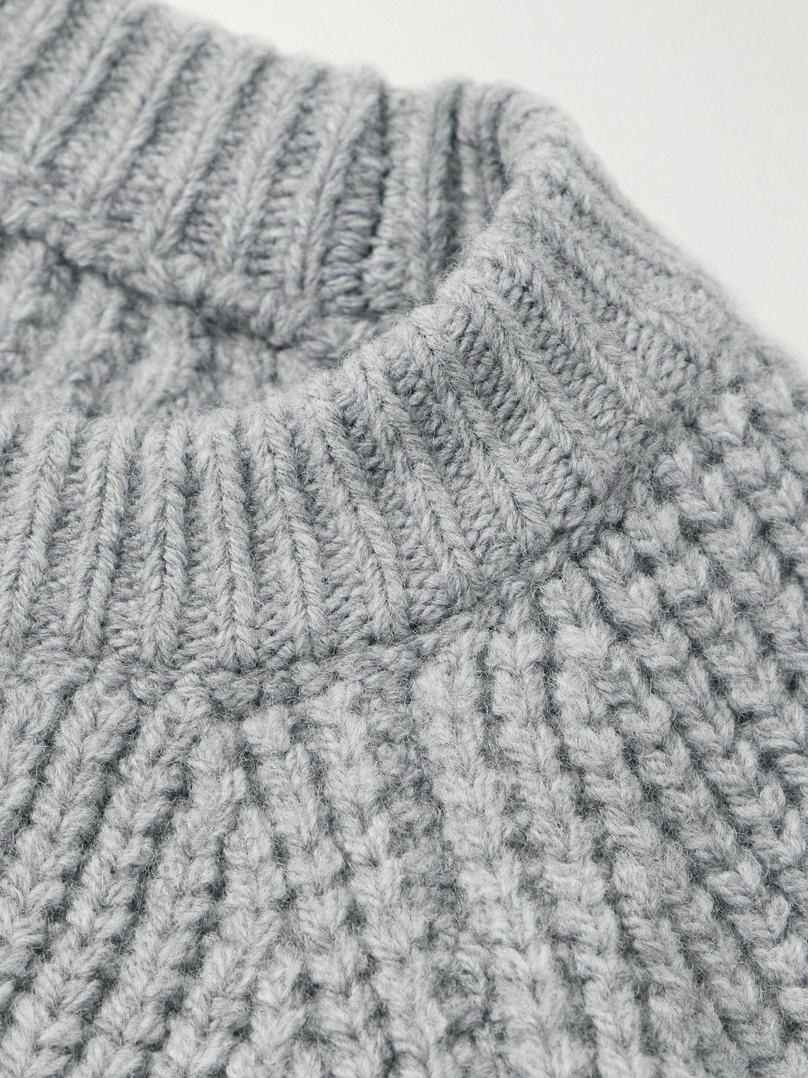The Frankie Shop - Carter Ribbed Merino Wool-Blend Sweater - Gray