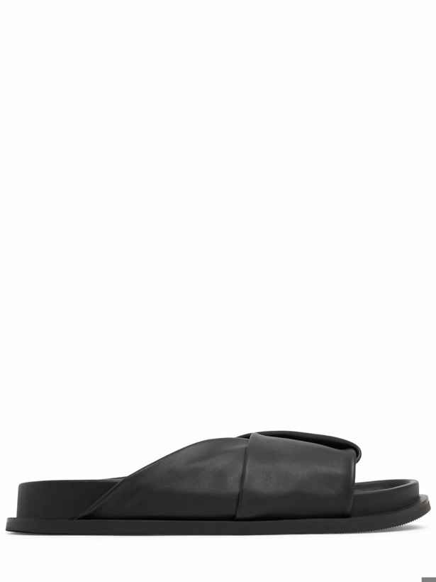 Photo: ST.AGNI 25mm Fold Detail Leather Slide Sandals