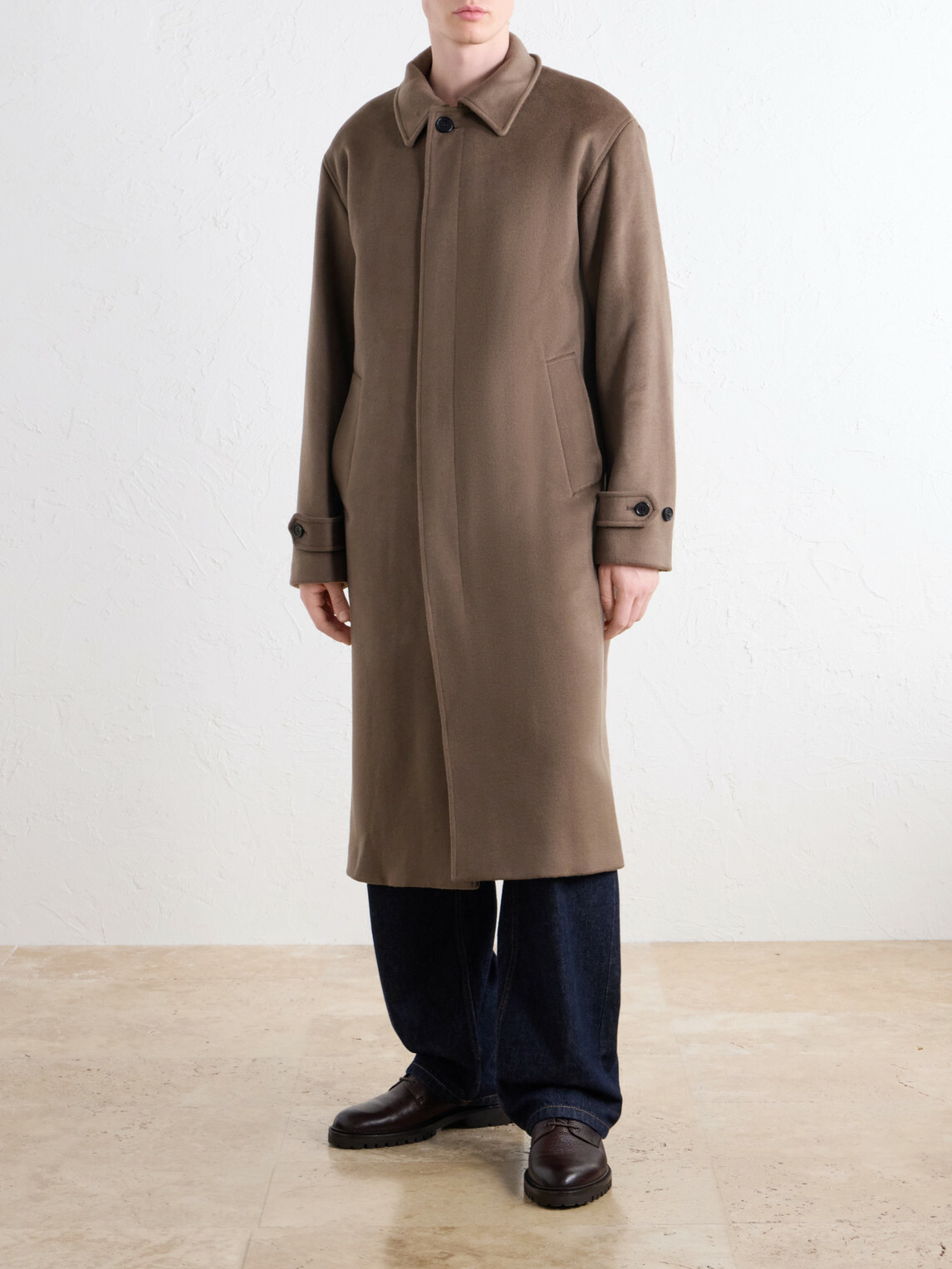 NN07 - Gibson 80040 Wool-Blend Flannel Coat - Neutrals