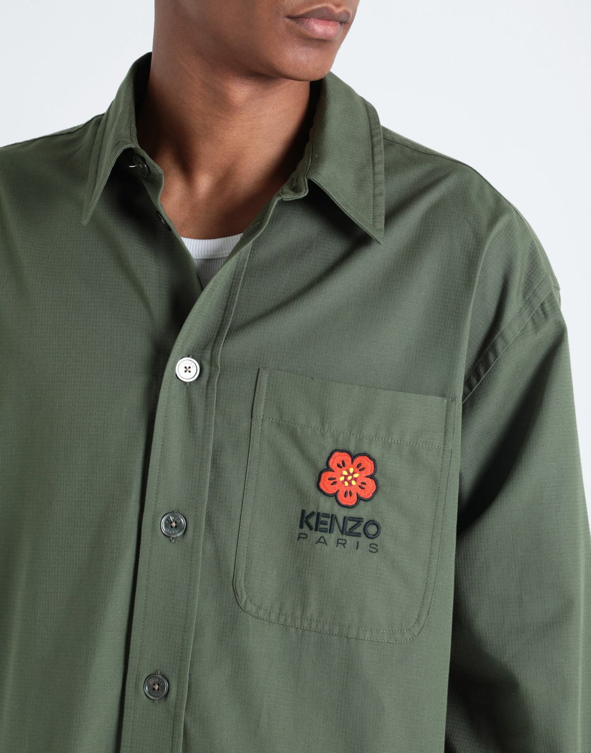 Kenzo Mens Shirt Military in Green