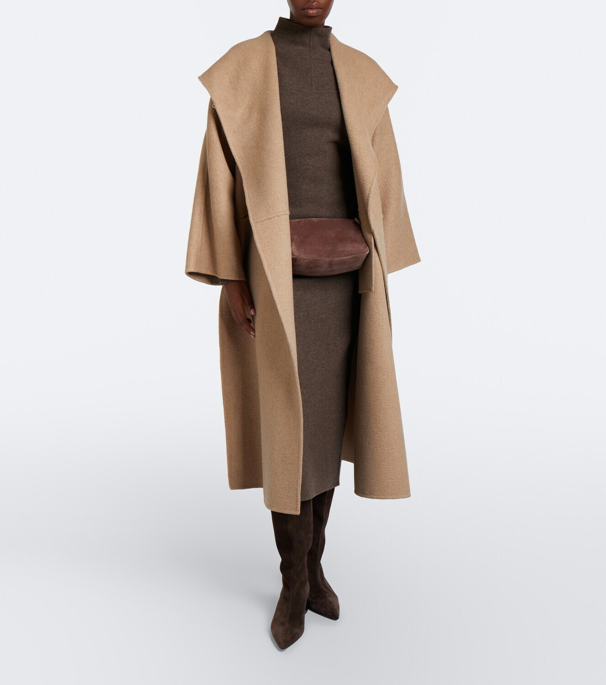 Max Mara Hooded camel hair and mohair coat