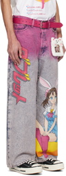 doublet Blue & Pink Anime Jeans