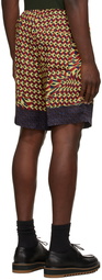 Dries Van Noten Red Viscose Printed Shorts