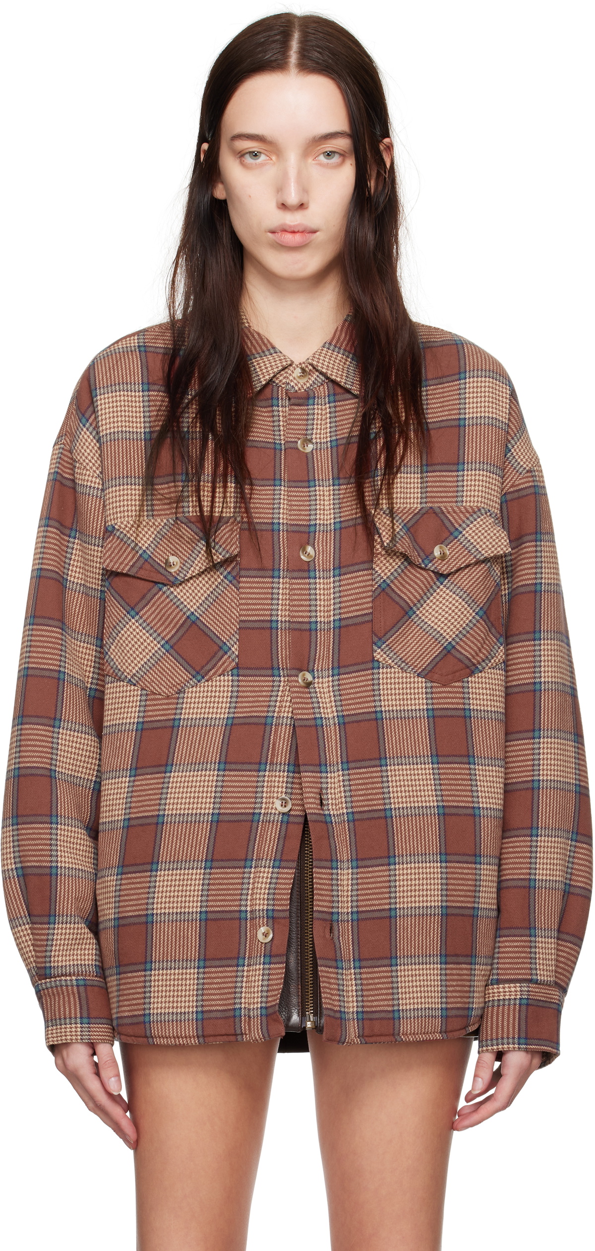 GUESS USA Red Padded Flannel Overshirt