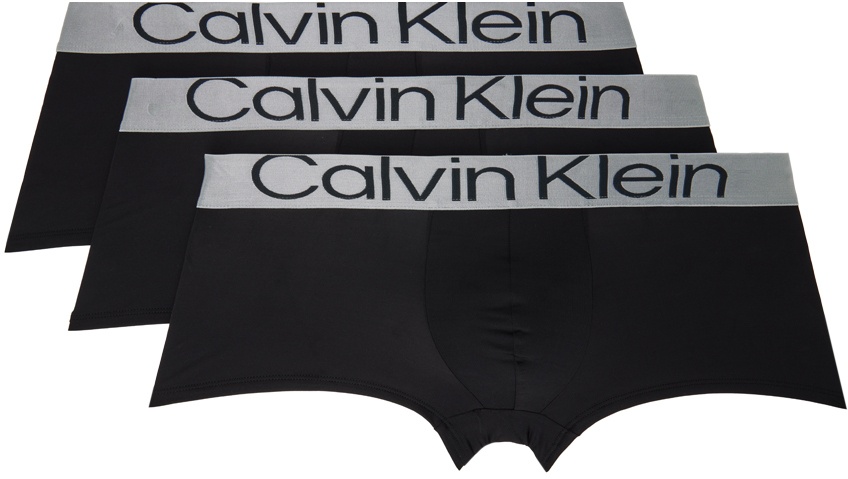Photo: Calvin Klein Underwear Three-Pack Black Reconsidered Steel Boxer Briefs