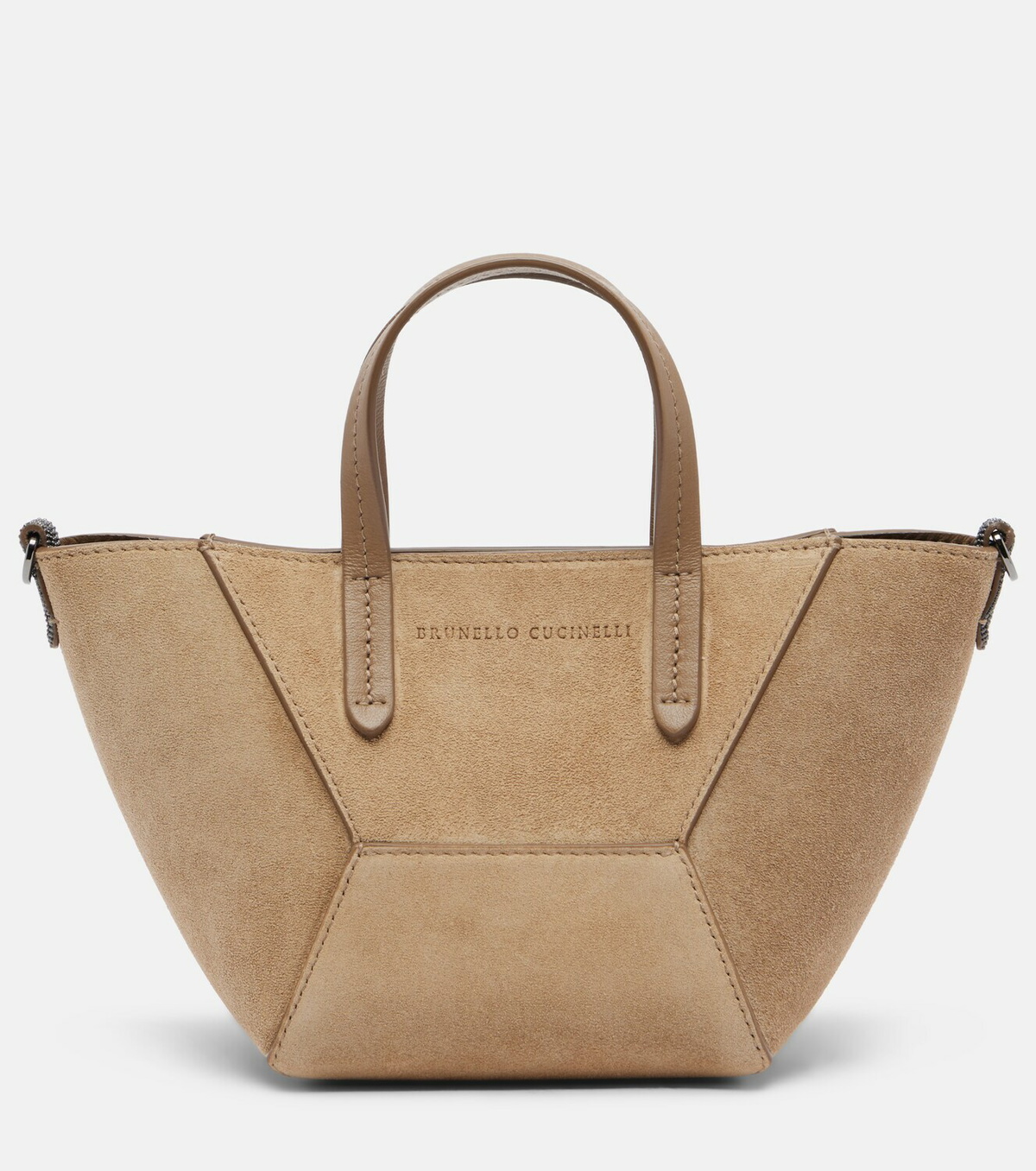 Brunello Cucinelli Duo Mini Monili suede top-handle bag
