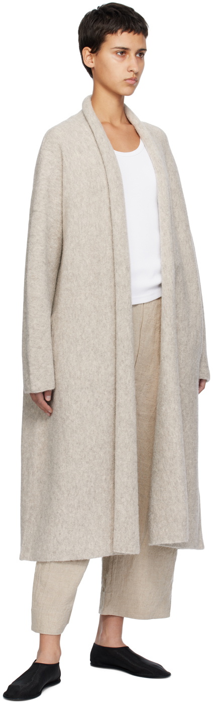 Lauren Manoogian Alpaca Long Shawl Cardigan in Pebble Grey