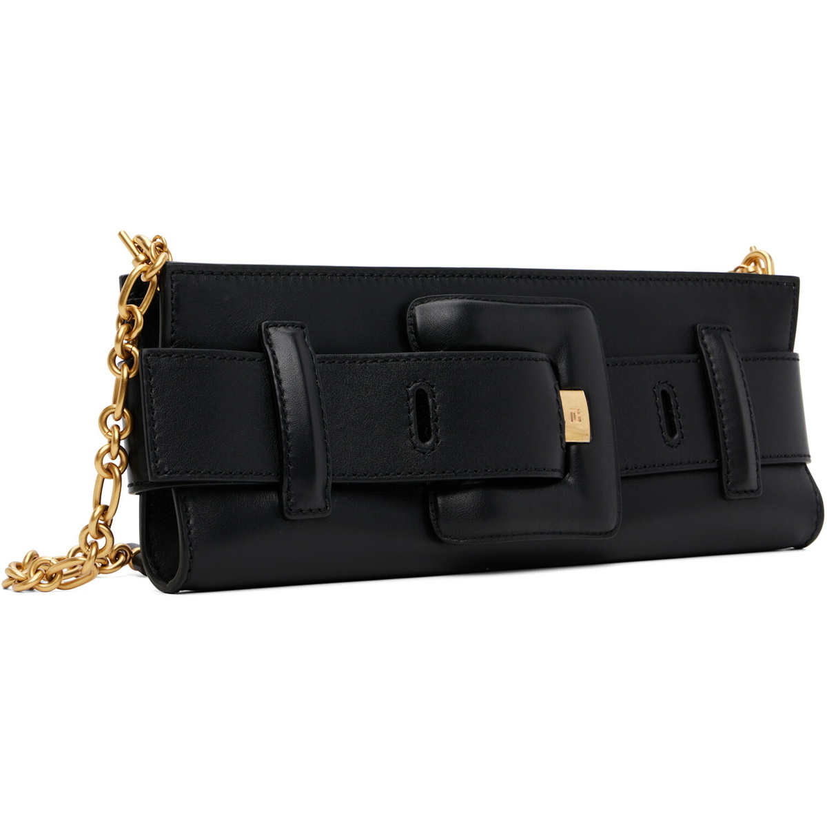 BALMAIN Black Anthem Smooth Leather Clutch