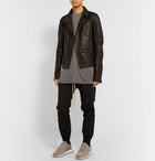 Rick Owens - New Vintage Runner Leather-Trimmed Suede Sneakers - Gray