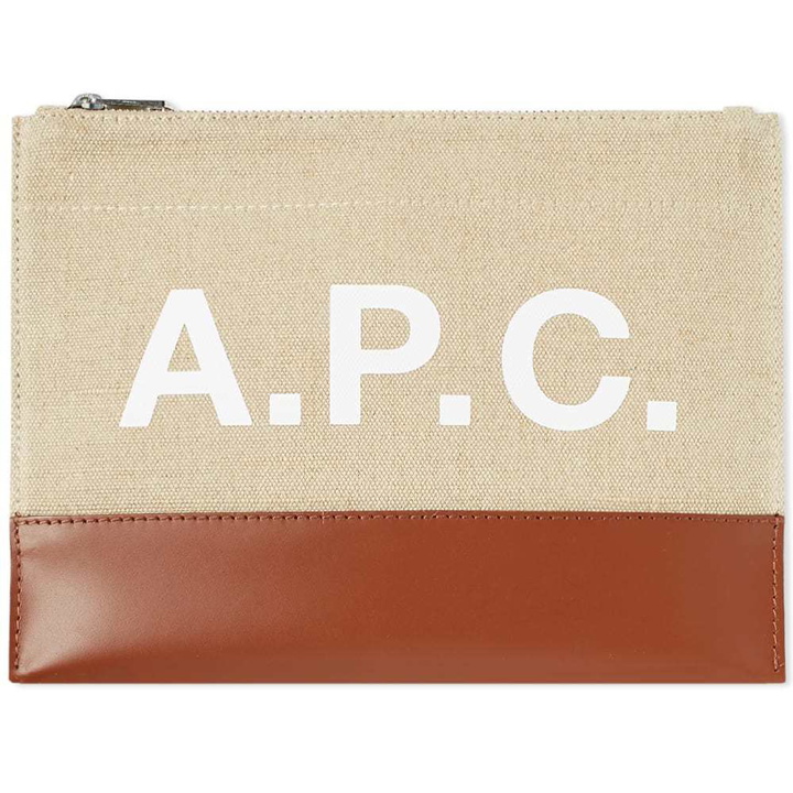 Photo: A.P.C. Axel Canvas & Leather Logo Pouch