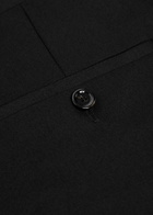 Lardini Tapered-leg Stretch-wool Trousers Black