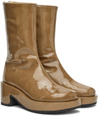 OSOI Brown Patent Toboo Boots