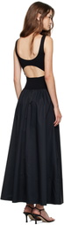St. Agni Black Bateau Cutout Dress