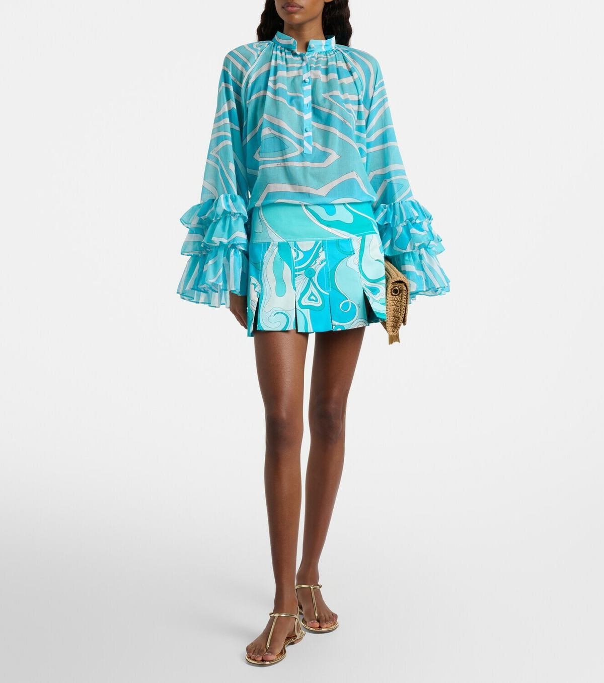 Pucci Marmo ruffled cotton blouse Emilio Pucci