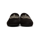 Dolce and Gabbana Black Suede Crown DG King Loafers