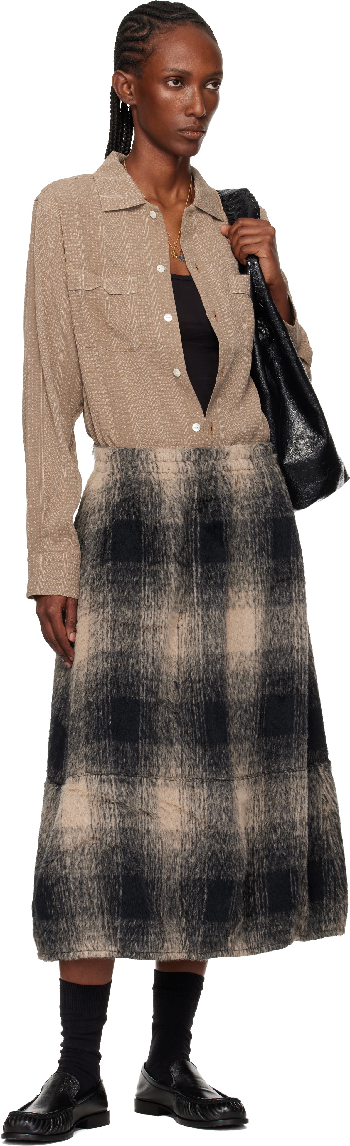 NEEDLES Beige Open Collar Shirt