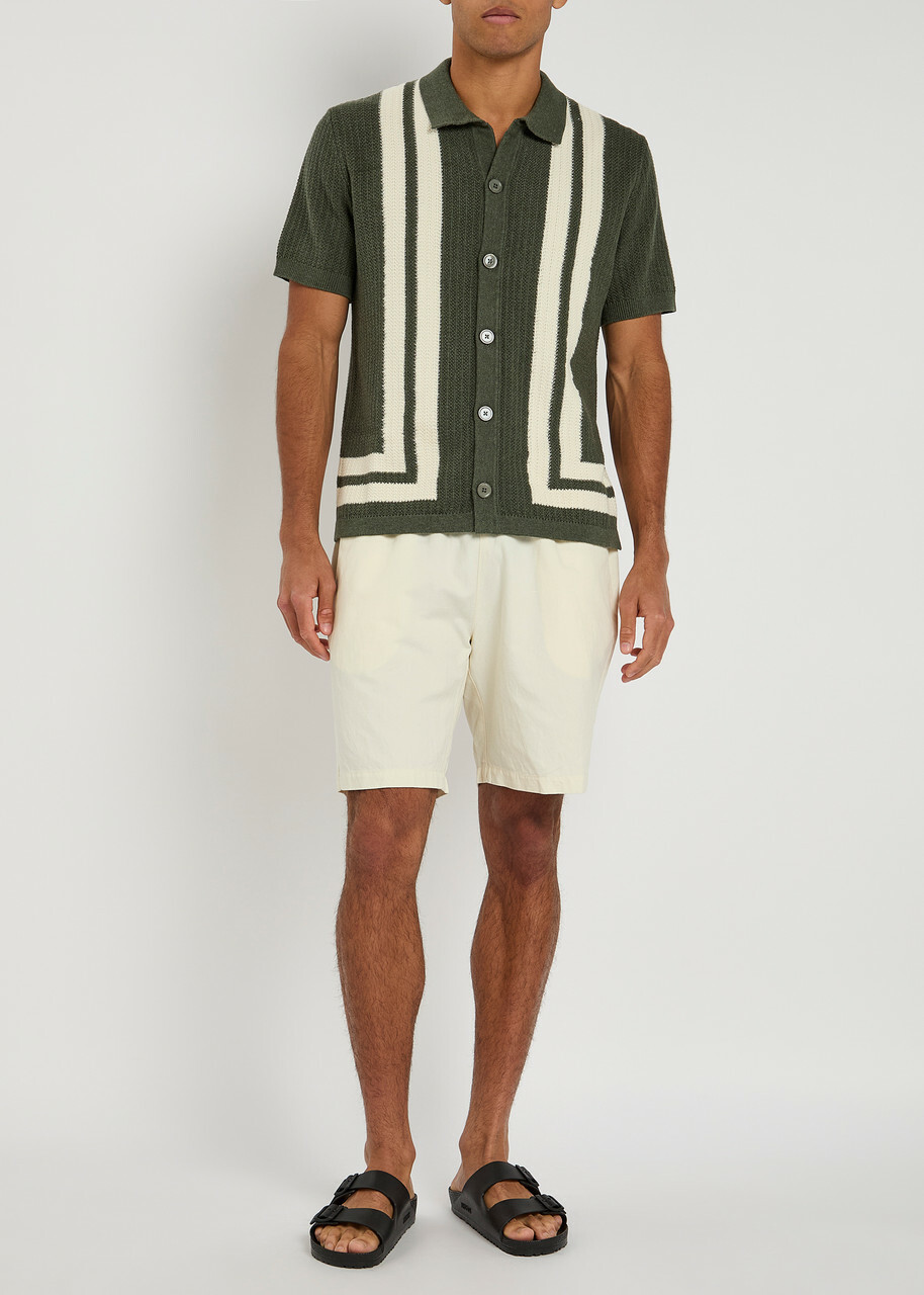 Universal Works Simple Linen-blend Shorts Ecru