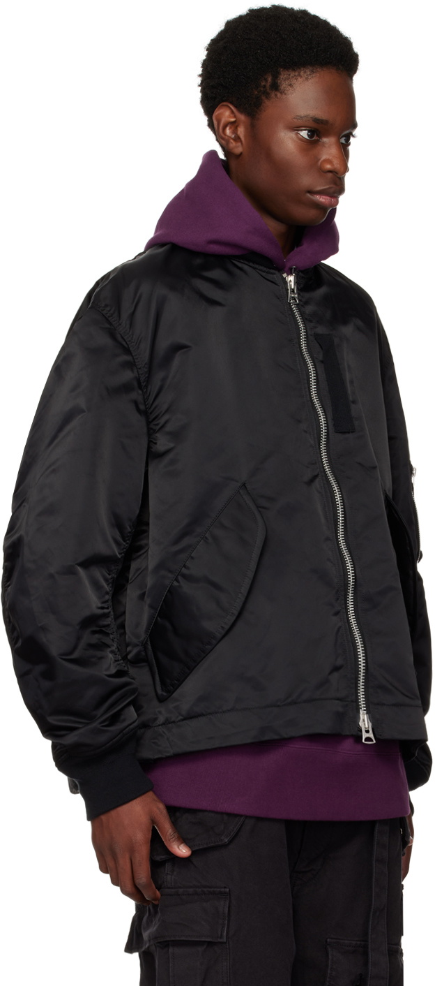 sacai Black Relaxed-fit Bomber Jacket Sacai