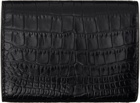 Versace Black Croc-Effect Medusa '95 Trifold Wallet