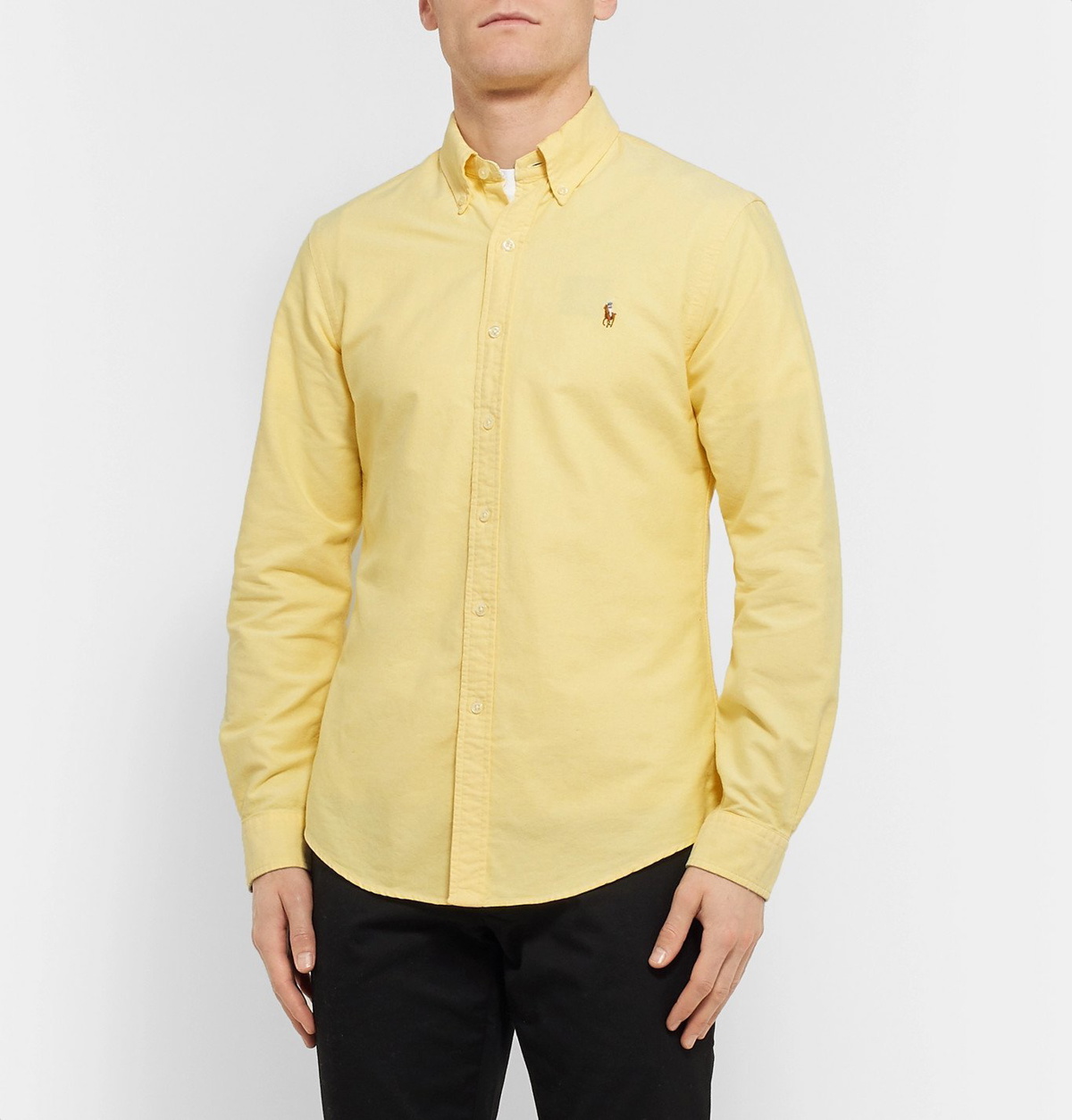 Polo Ralph Lauren - Slim-Fit Button-Down Collar Cotton Oxford Shirt -  Yellow Polo Ralph Lauren