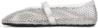 ALAÏA Silver Fishnet Ballerina Flats