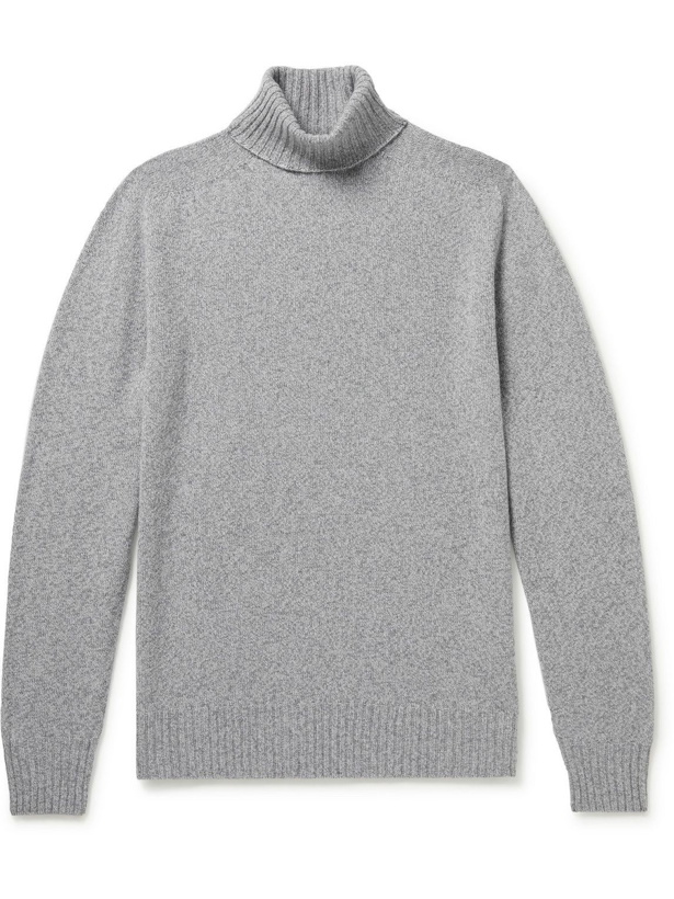 Photo: Officine Générale - Wool and Cashmere-Blend Rollneck Sweater - Gray