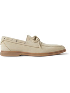 Brunello Cucinelli - Suede Boat Shoes - Neutrals