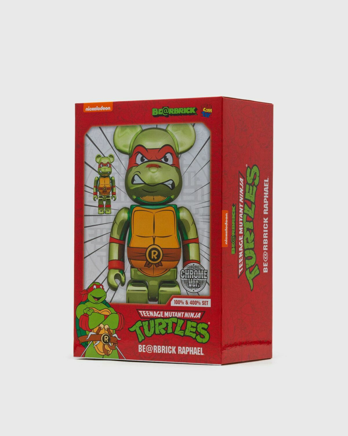 Medicom Bearbrick 400% Tmnt Raphael Chrome 2 Pack Green - Mens