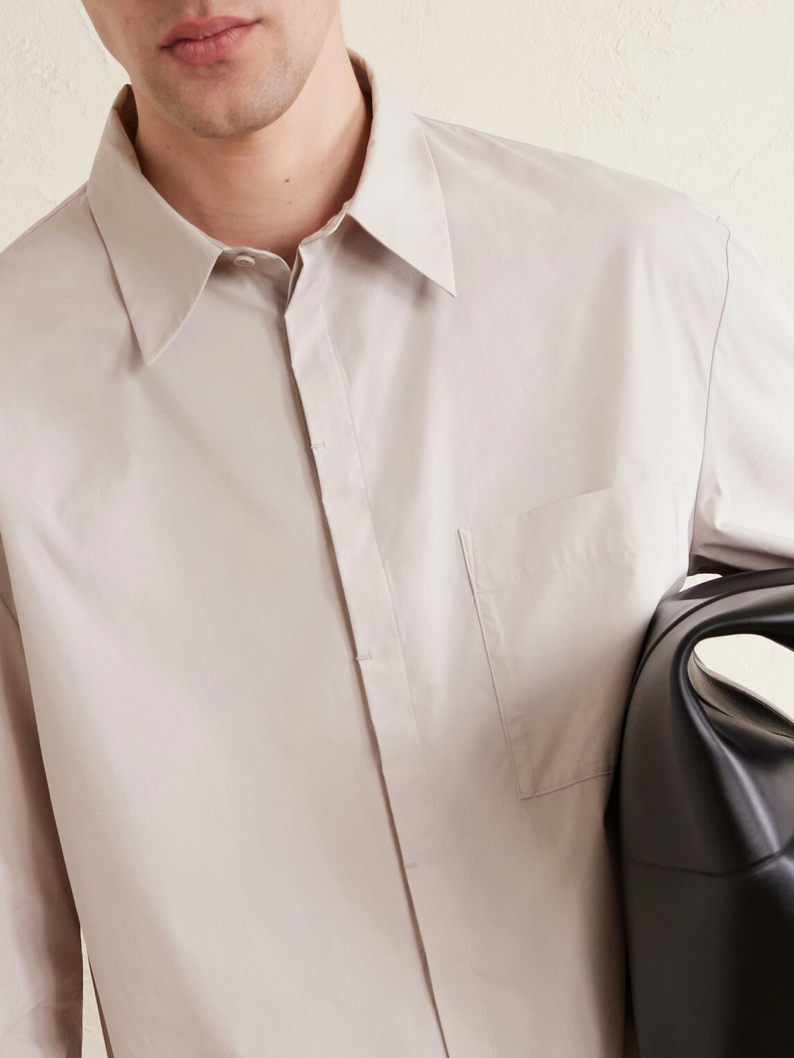 Amomento - Oversized Cotton Shirt - Neutrals