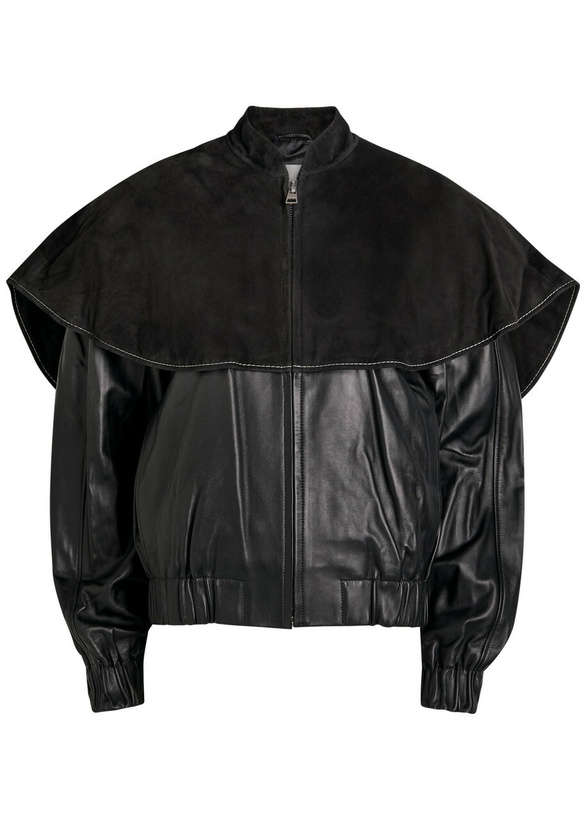 Photo: JW Anderson Cape-effect Leather Jacket Black