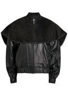 JW Anderson Cape-effect Leather Jacket Black