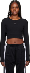 adidas Originals Black Embroidered Long Sleeve T-Shirt