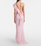 Self-Portrait Ruffled asymmetric georgette gown