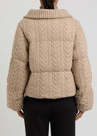 Varley Reggie Quilted Cable-knit Jacket Taupe