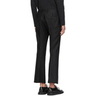 Alexander McQueen Black and White Pinstripe Wool Trousers