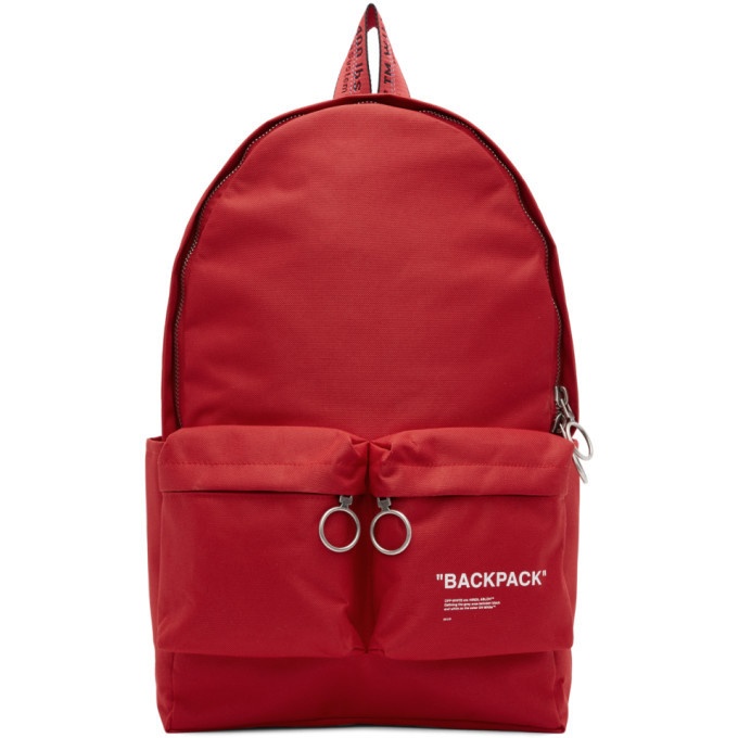 Photo: Off-White Red Quote Backpack