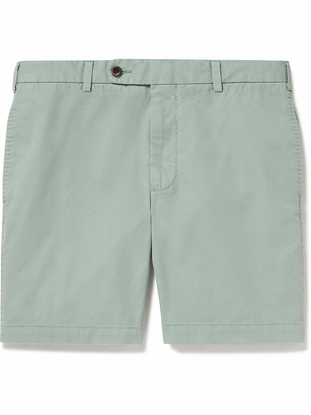 Photo: Sid Mashburn - Straight-Leg Garment-Dyed Cotton-Twill Shorts - Green