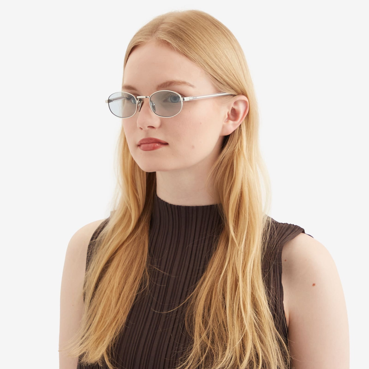 Prada Eyewear 0PR B53S Sunglasses in Silver/Azure 
